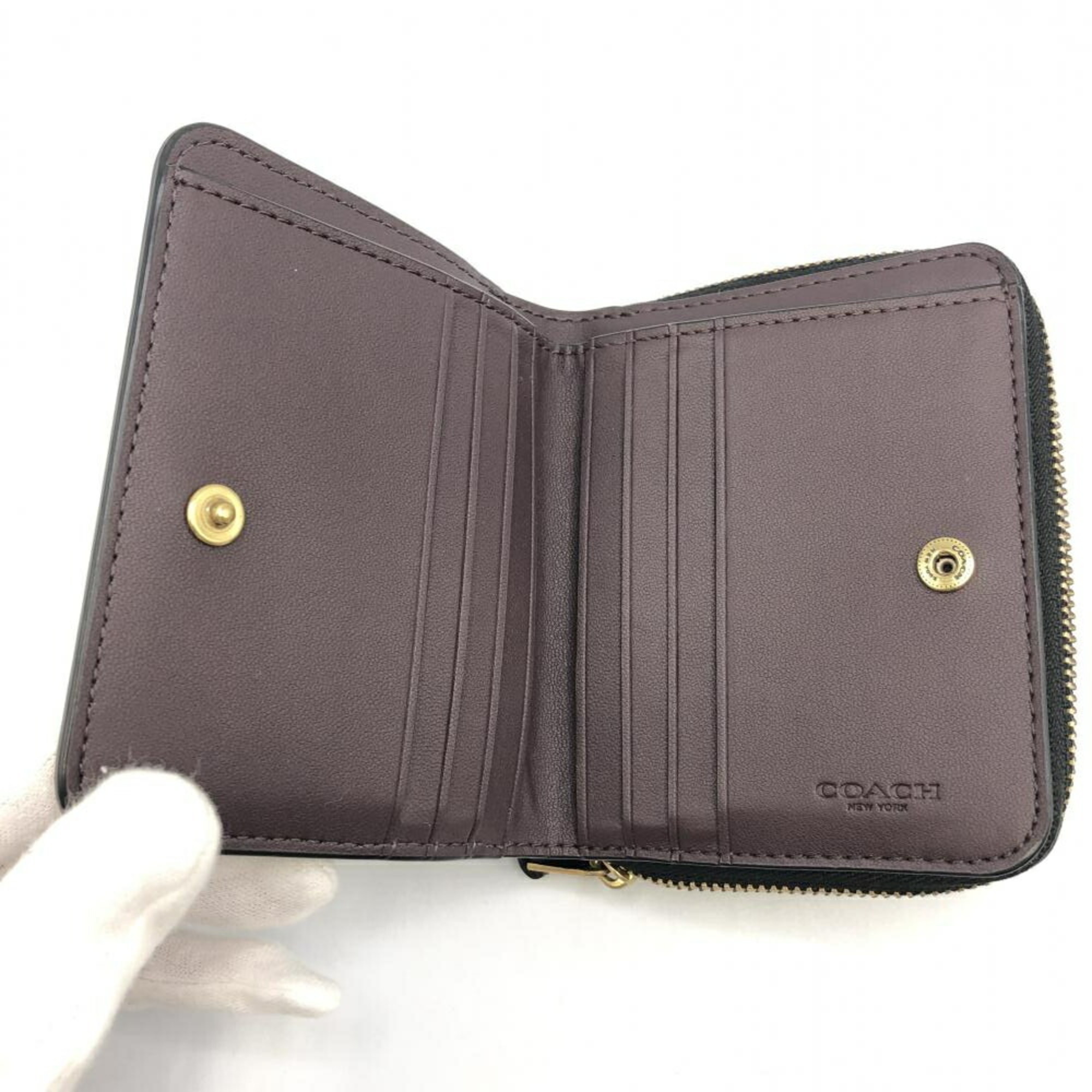 COACH Bifold Snap Wallet Black Coach