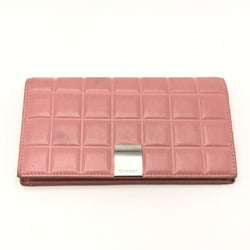 CHANEL chocolate bar long wallet pink Chanel