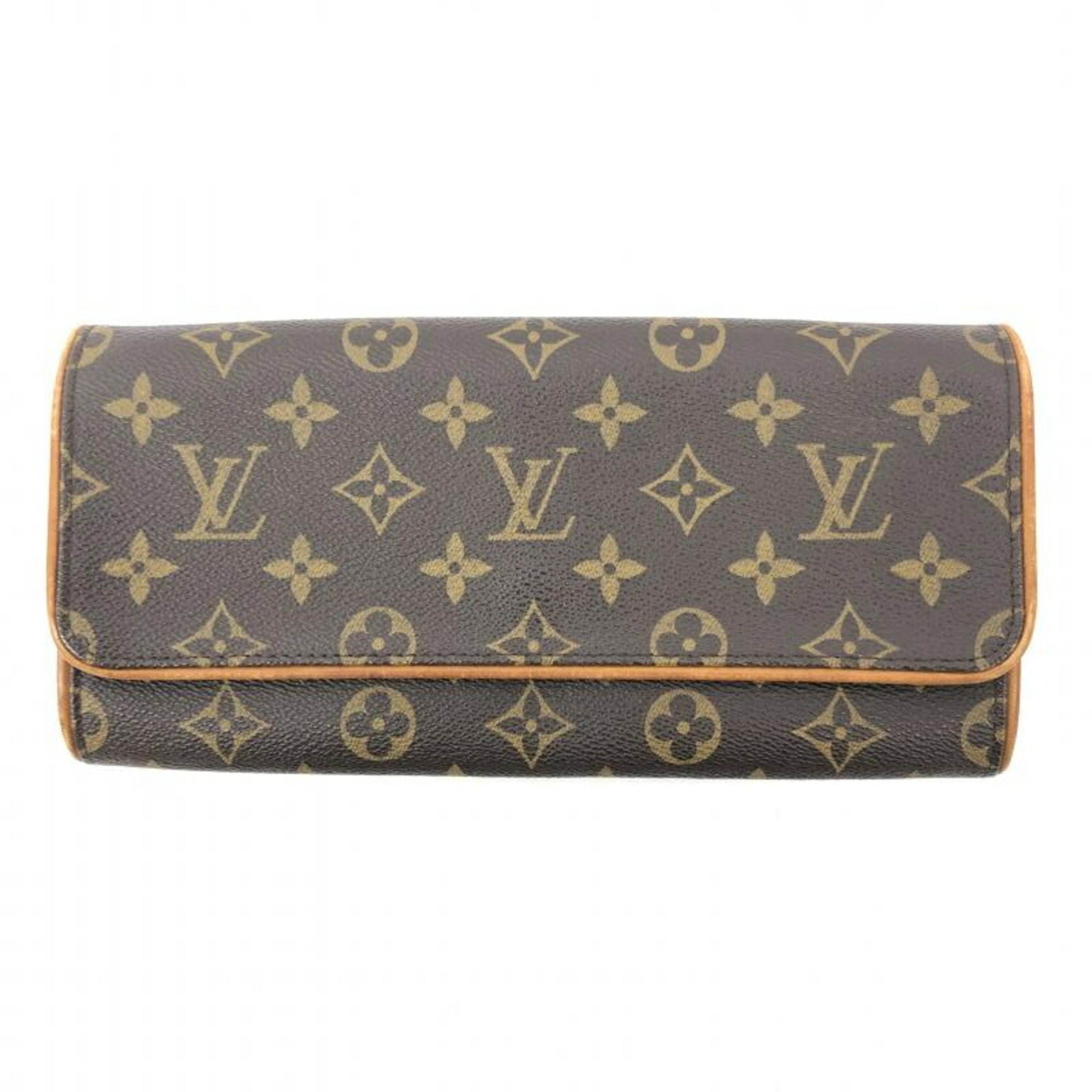 LOUIS VUITTON Pochette Twin GM Monogram M51852 Strap cracked Louis Vuitton