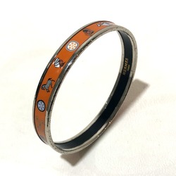 HERMES Men's Women's Enamel PM Cloisonné Bangle Bracelet Unisex Orange