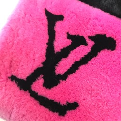 LOUIS VUITTON M70872 Monogram Flower Escharpe LV in the City Tippet Fur Muffler Ladies Pink x Black