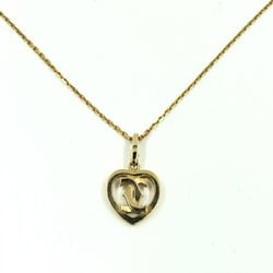 CARTIER 2C Heart Charm Necklace Cartier 750 Engraved Gold