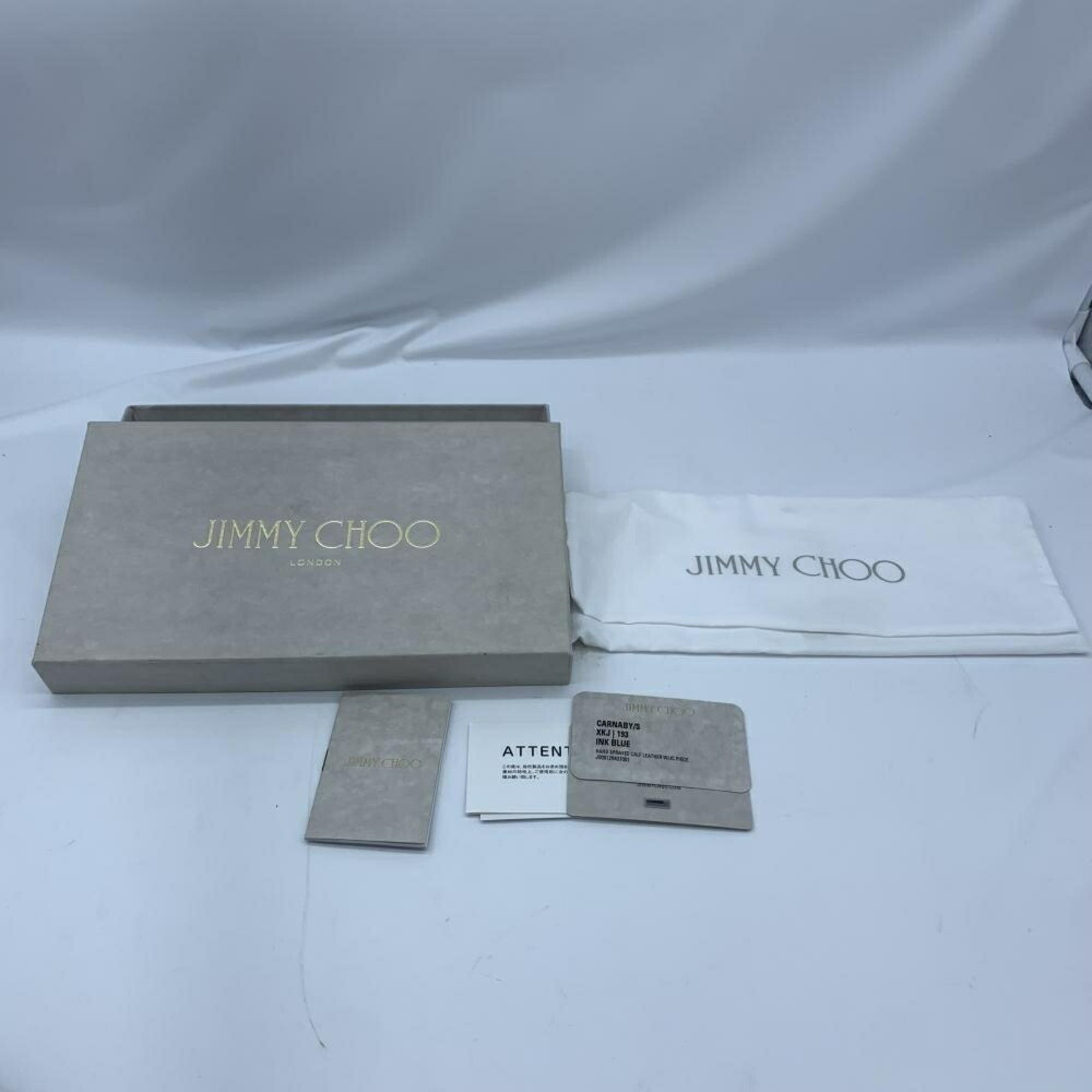 JIMMY CHOO 193CARNABY Round Zip Wallet Navy Jimmy Choo