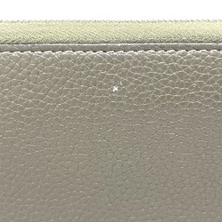 CELINE 105003AFE Large Zipped Multi-Function Round Zipper Long Wallet Leather Women's Suri Greige