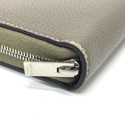 CELINE 105003AFE Large Zipped Multi-Function Round Zipper Long Wallet Leather Women's Suri Greige