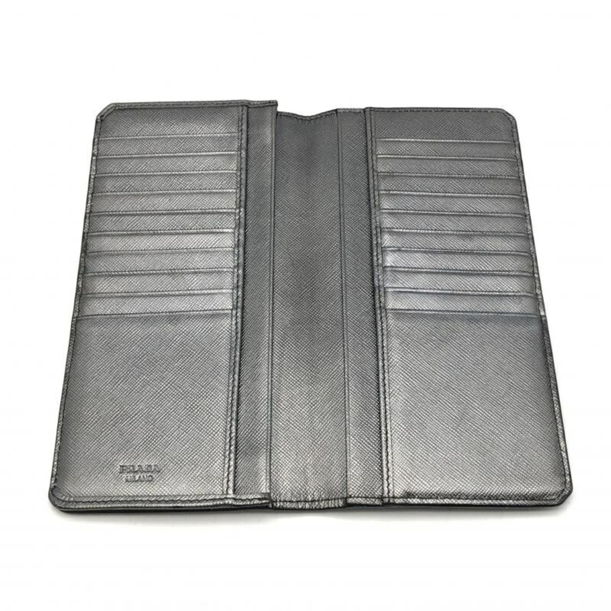 PRADA Saffiano long wallet 2M1341 Silver Prada