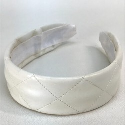 CHANEL Ladies Kids Matelasse Quilted Hair Accessory Headband Rubber/Nylon White