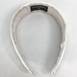 CHANEL Ladies Kids Matelasse Quilted Hair Accessory Headband Rubber/Nylon White