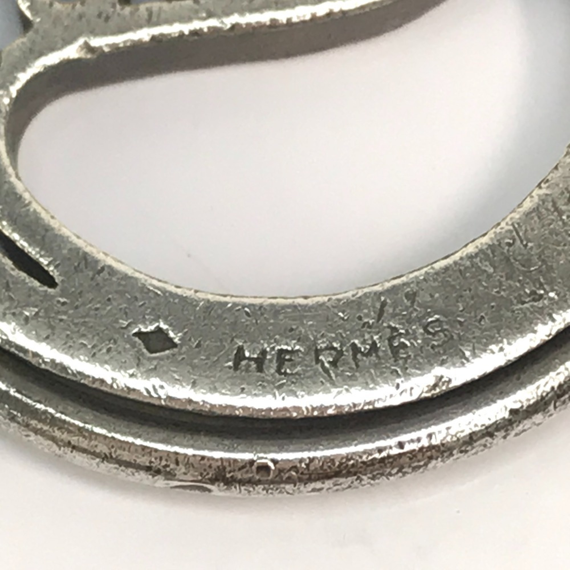 HERMES Vintage Cheval Horse Charm Keychain Metal Unisex Silver