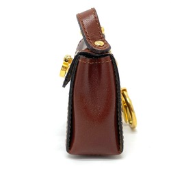 Salvatore Ferragamo Bag Motif Gancini Charm Leather Ladies Brown x Gold Hardware