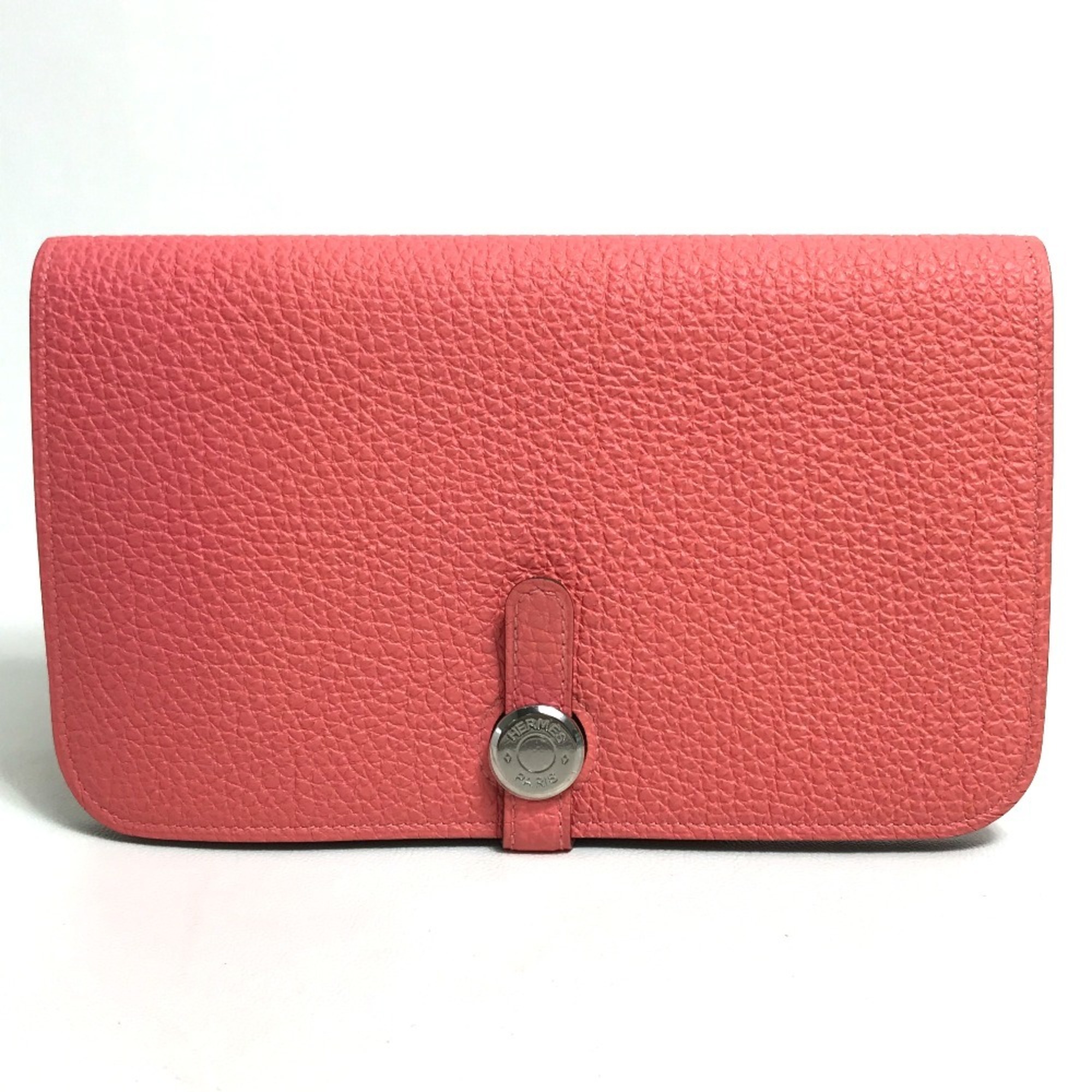 HERMES Dogon GM Long Wallet with Coin Case Togo Ladies Rose Lipstick Pink
