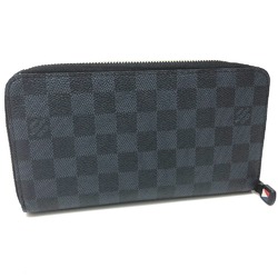 LOUIS VUITTON N64013 America's Cup 2017 Limited Zippy Organizer Round Zipper Long Wallet (With Coin Purse) Damier Ecobalt Canvas Men's Navy