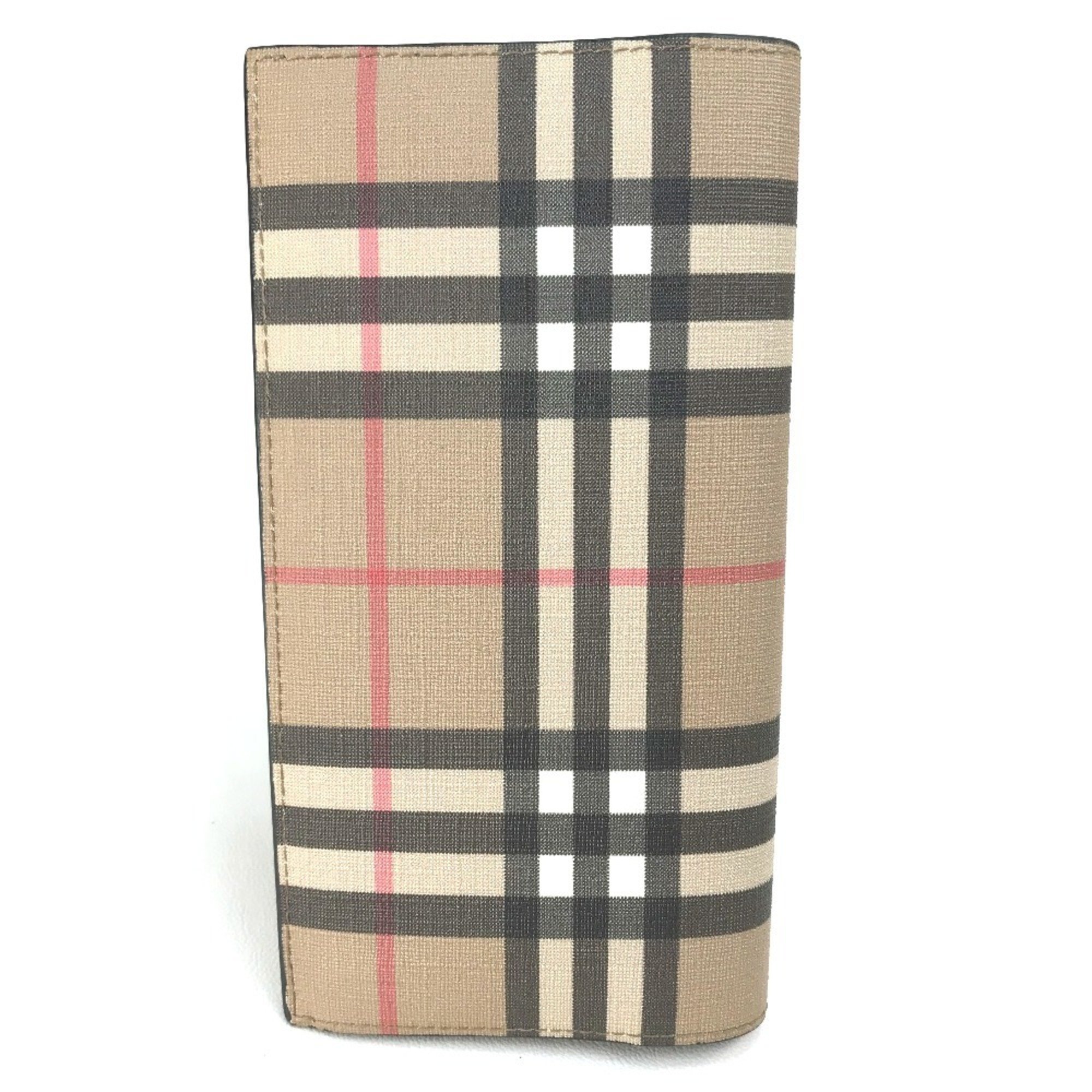 BURBERRY 8016613 Cavendish Vintage Check Long Wallet PVC/Leather Men's Beige/Black