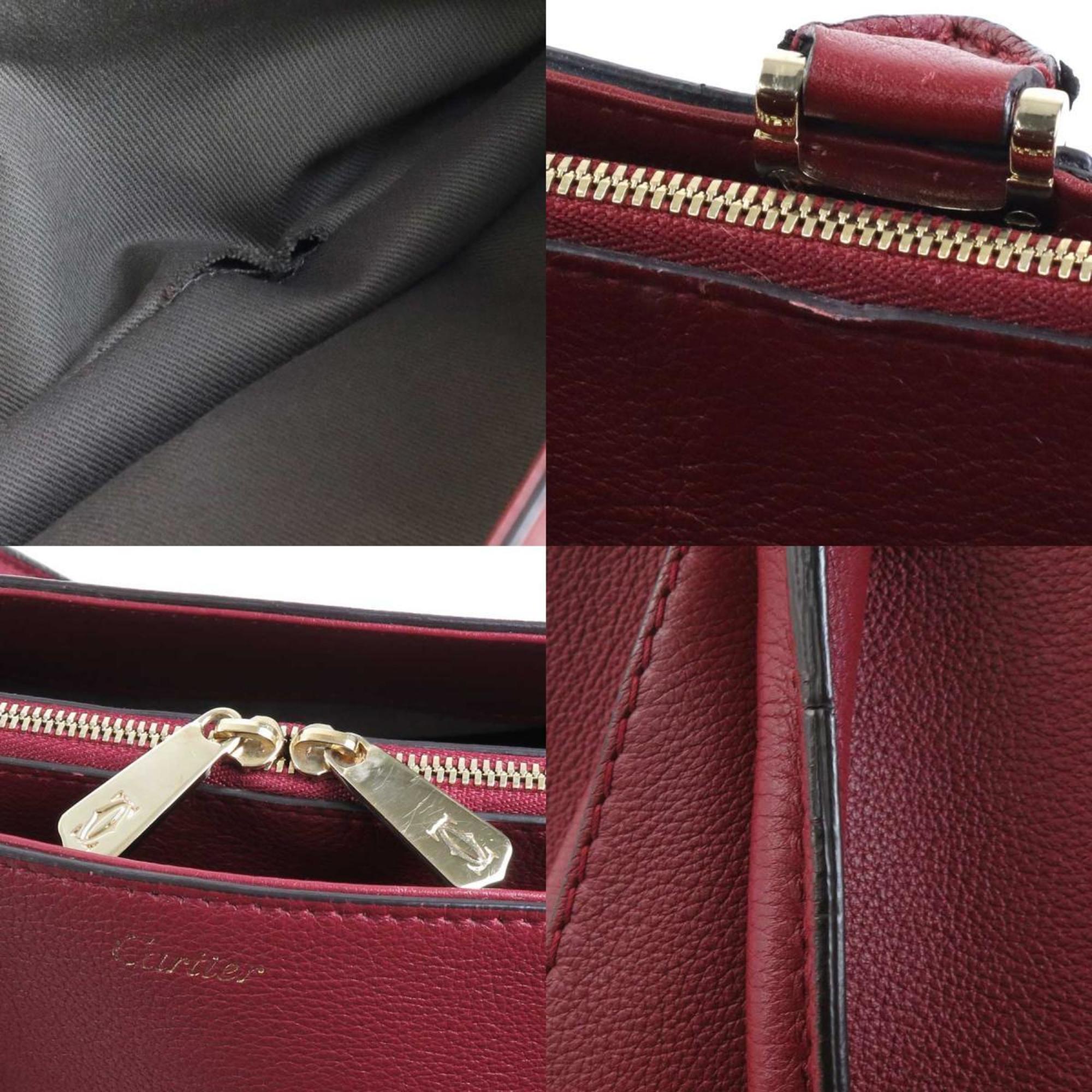 Cartier CARTIER shoulder bag C de MM leather red ladies