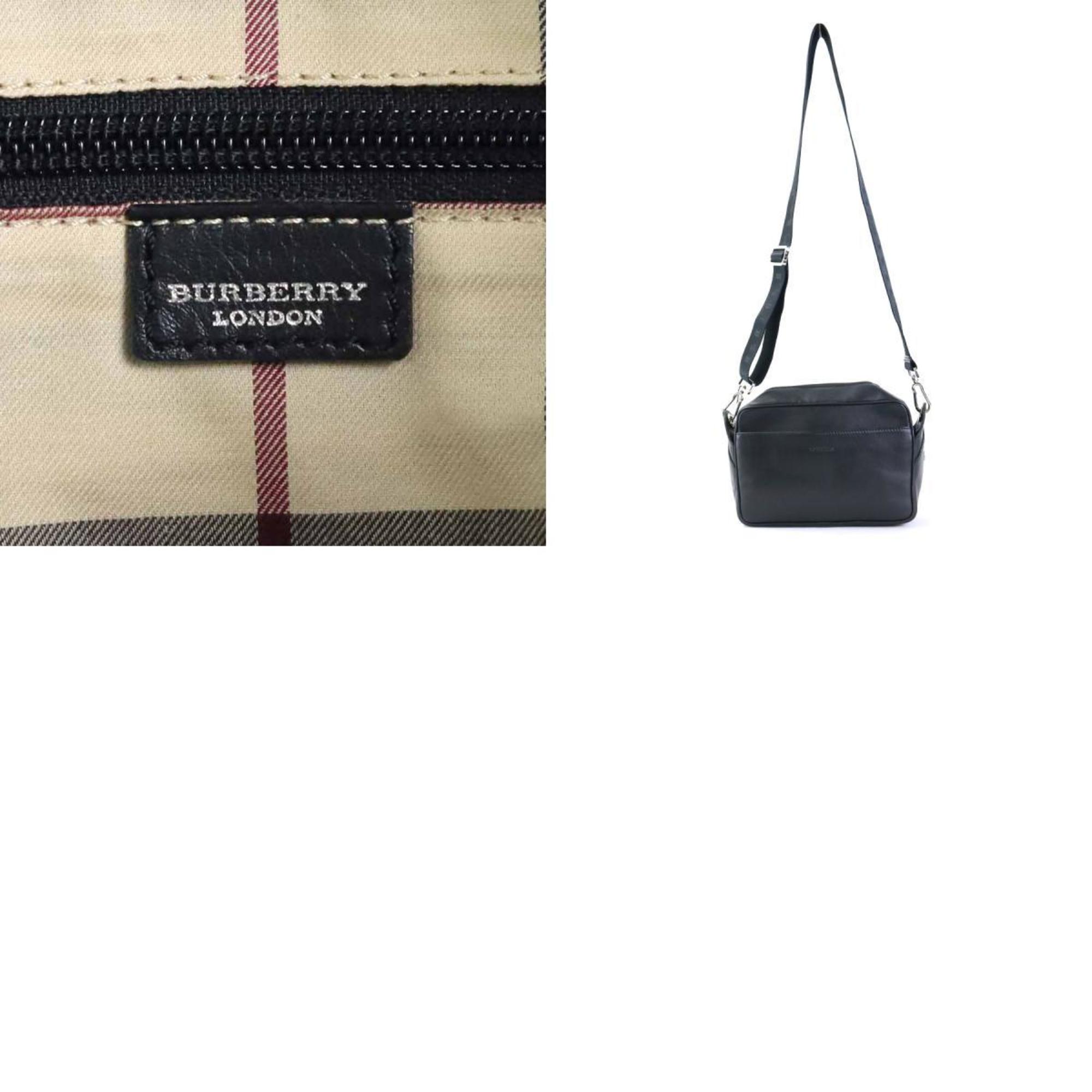 Burberry BURBERRY Crossbody Shoulder Bag Leather Black Unisex
