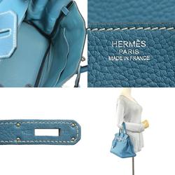 Hermes HERMES Handbag Birkin 30 Taurillon Clemence Turquoise Silver Ladies