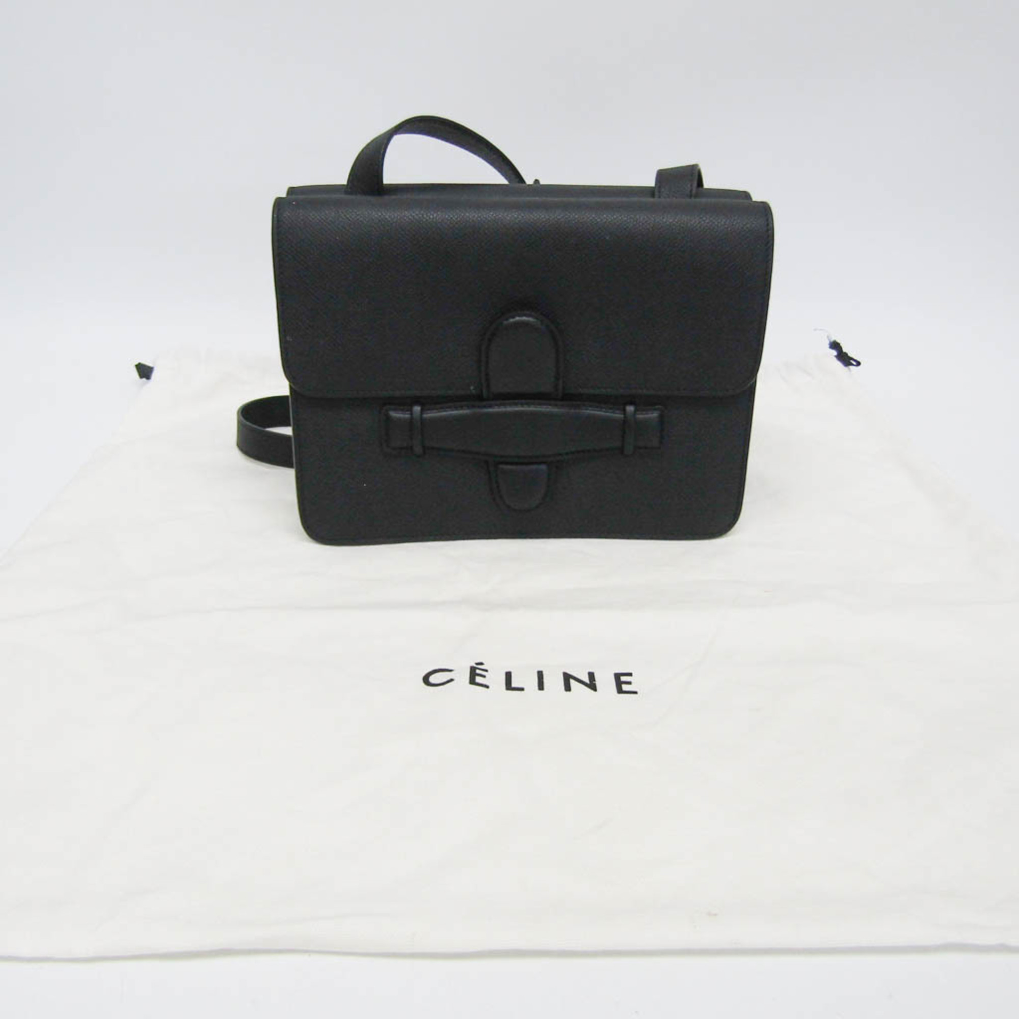 Celine 176413ZRA Women's Leather Shoulder Bag Black