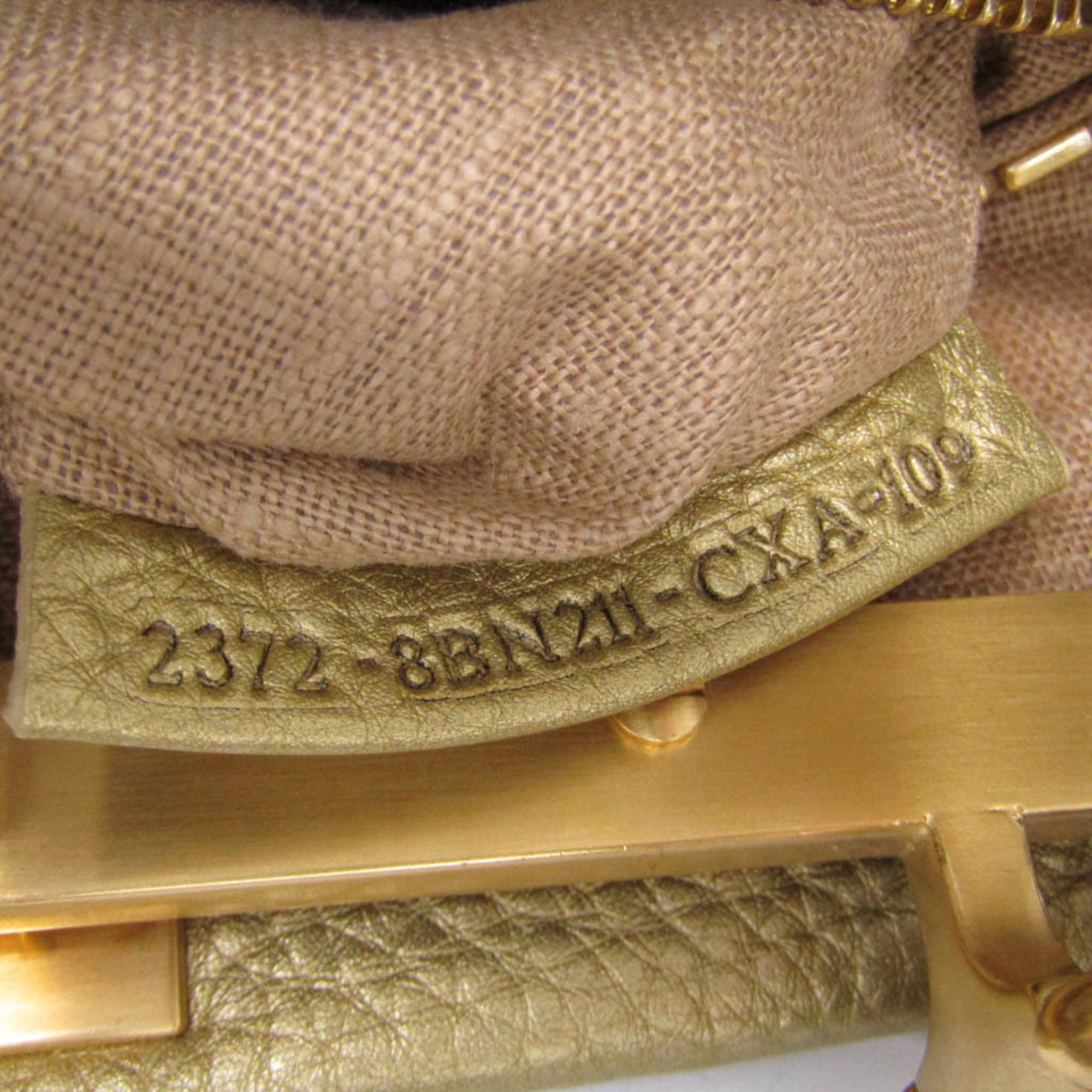 Fendi Peekaboo 8BN211 Women's Leather Handbag,Shoulder Bag Gold