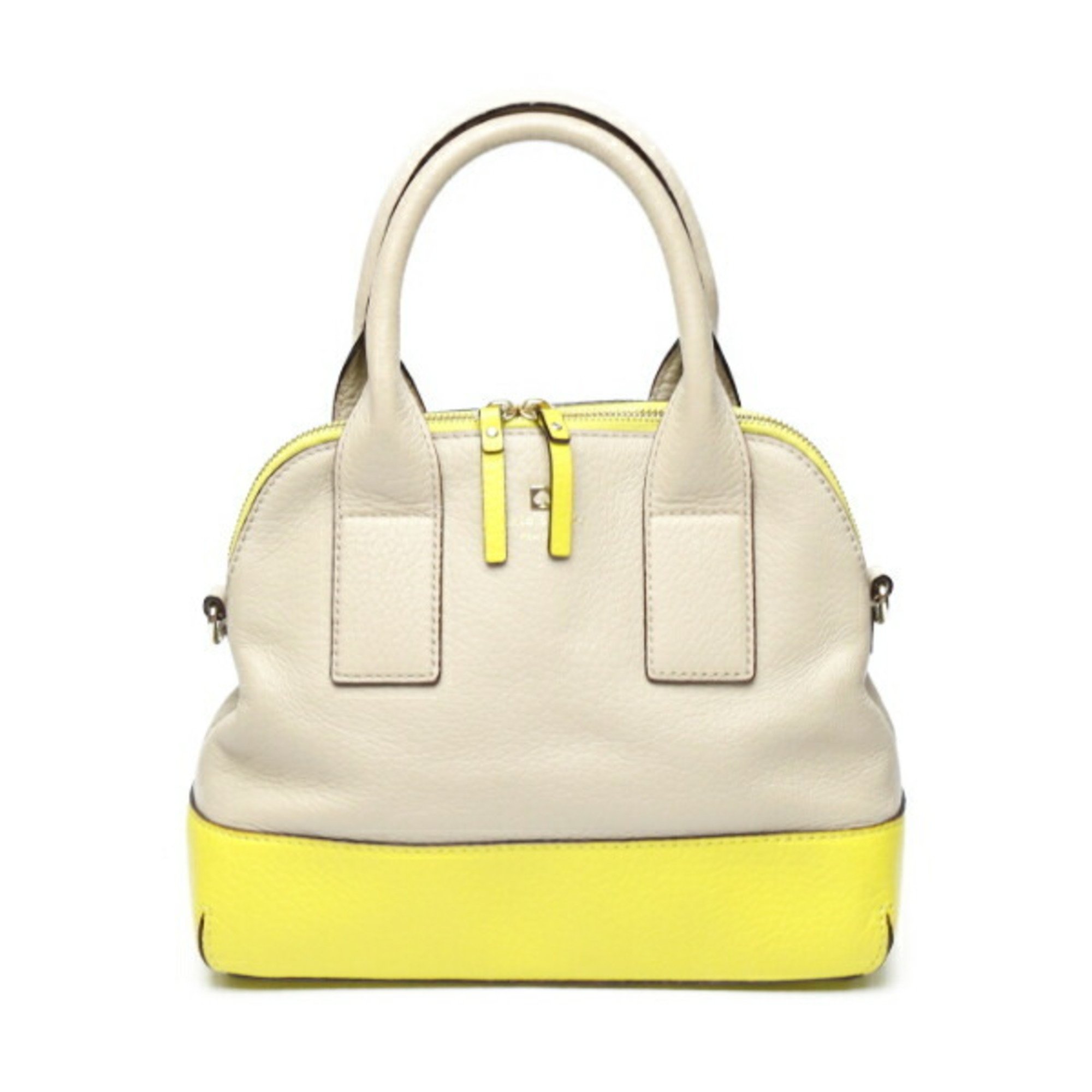 Kate Spade 2WAY Beige x Yellow Handbag with Shoulder Strap