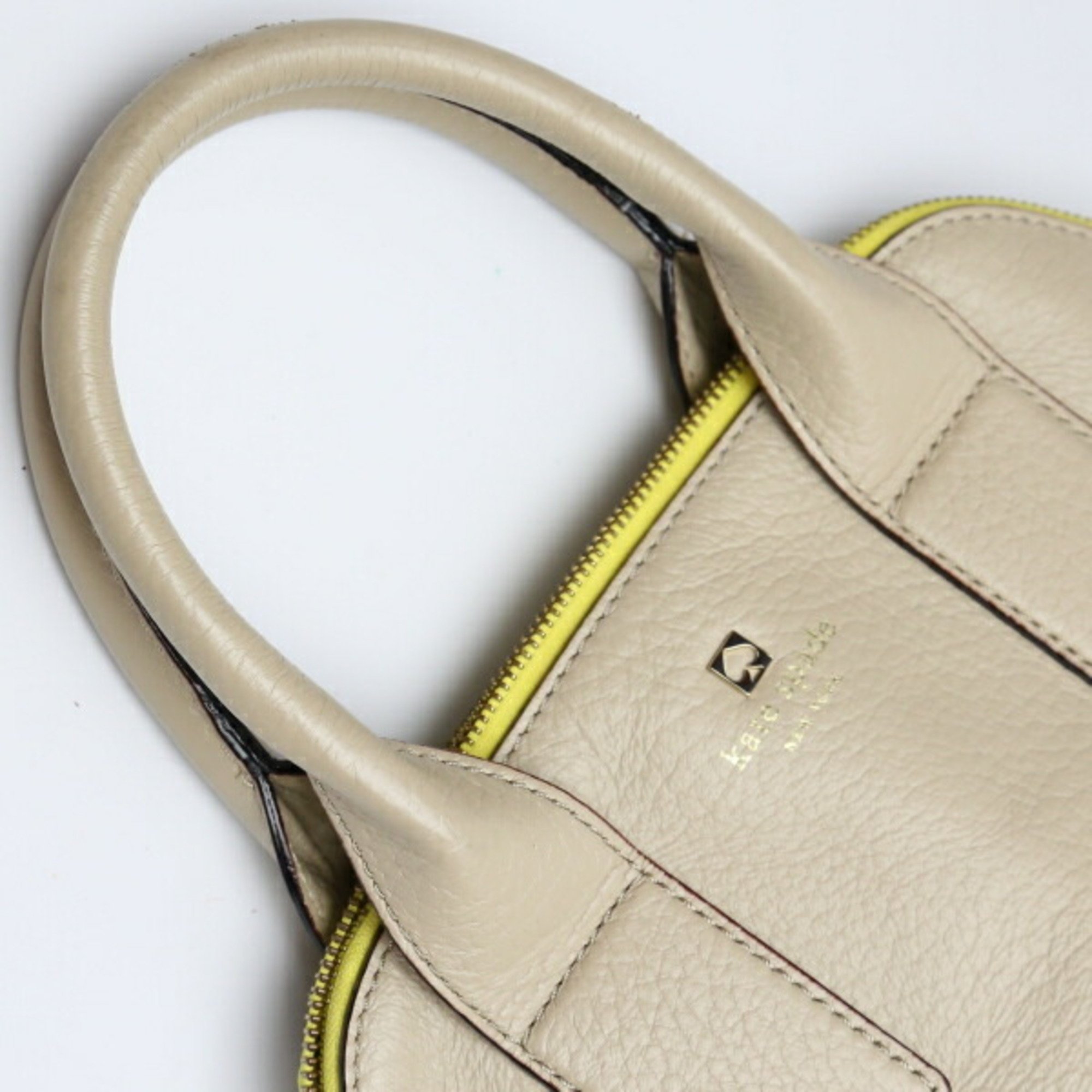 Kate Spade 2WAY Beige x Yellow Handbag with Shoulder Strap