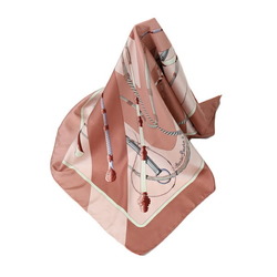 HERMES Kale90 Clic-Clac Rope Whip Hermes Pink Scarf