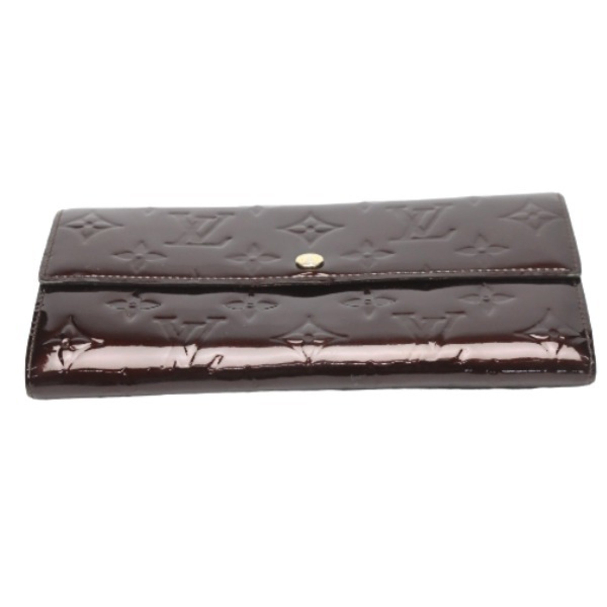 LOUIS VUITTON Bi-fold zippered long wallet Vernis Portefeuille Sala M93524 Louis Vuitton Amaranto LV