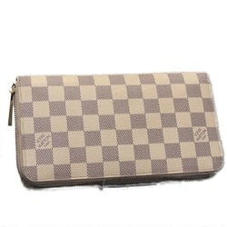 LOUIS VUITTON Zippy Organizer Damier Azur Round Zipper N60012 Louis Vuitton White x Gray Long Wallet LV