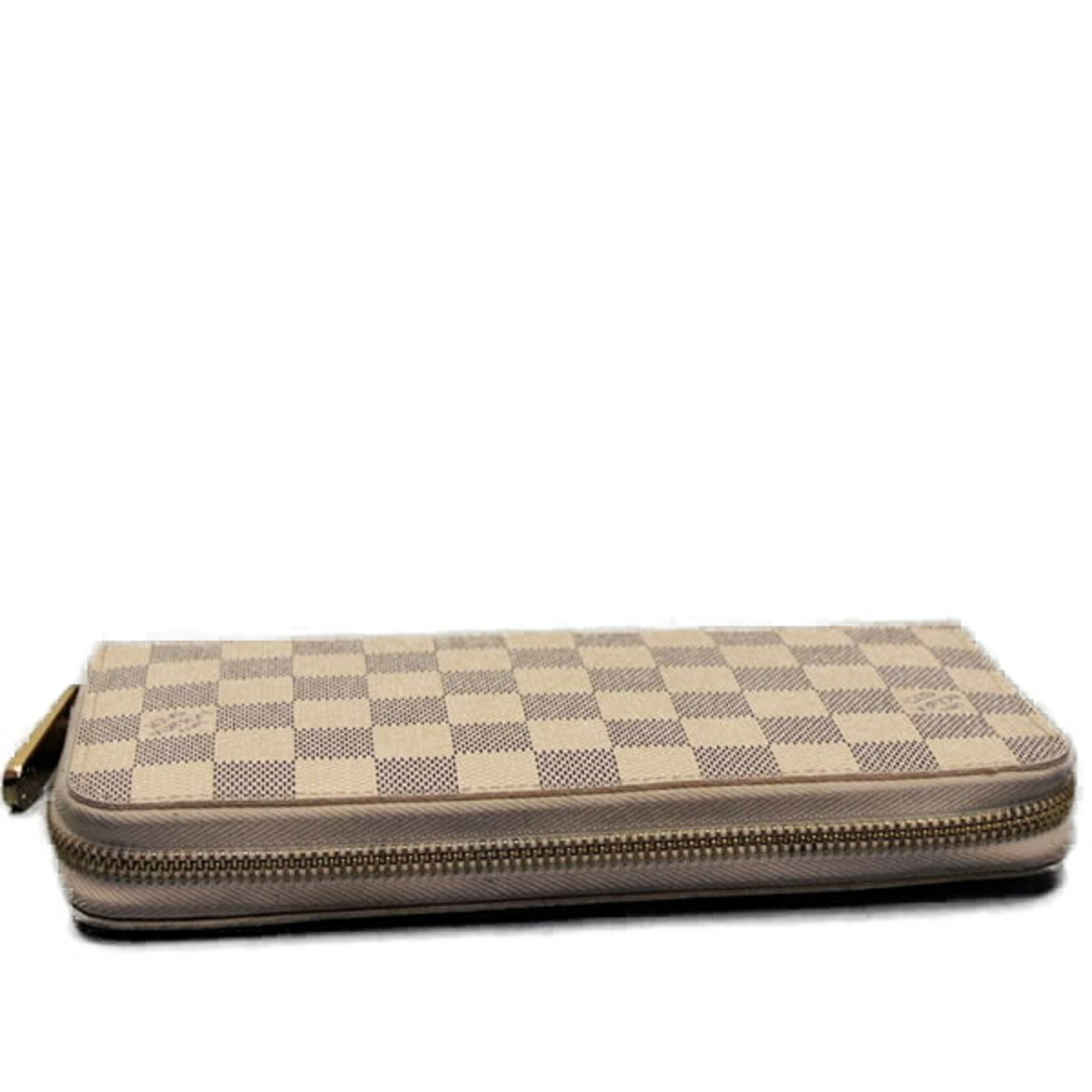 LOUIS VUITTON Zippy Organizer Damier Azur Round Zipper N60012 Louis Vuitton White x Gray Long Wallet LV