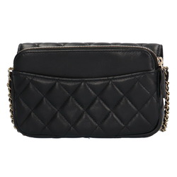 CHANEL Phone Case Matelasse Shoulder Bag Lambskin Black Ladies