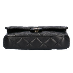 CHANEL Phone Case Matelasse Shoulder Bag Lambskin Black Ladies