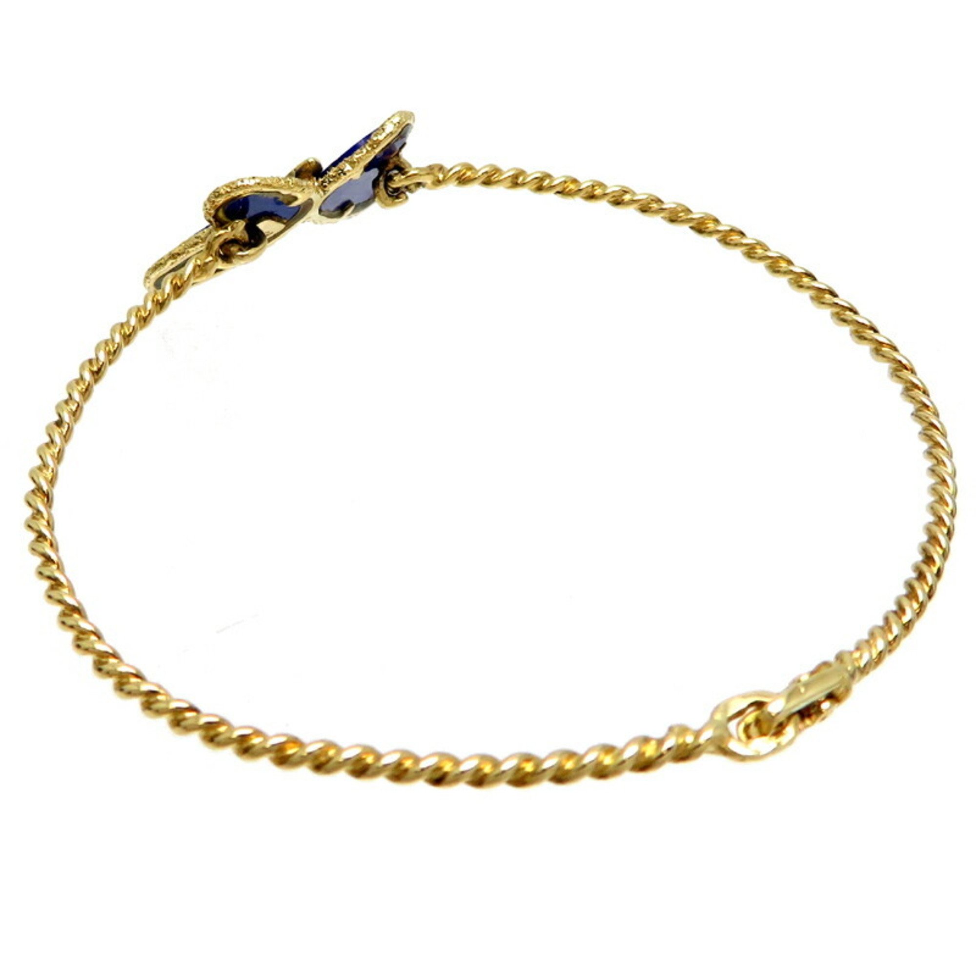 Van Cleef & Arpels 18K Lapis Lazuli Diamond Women's Bracelet K18 Gold