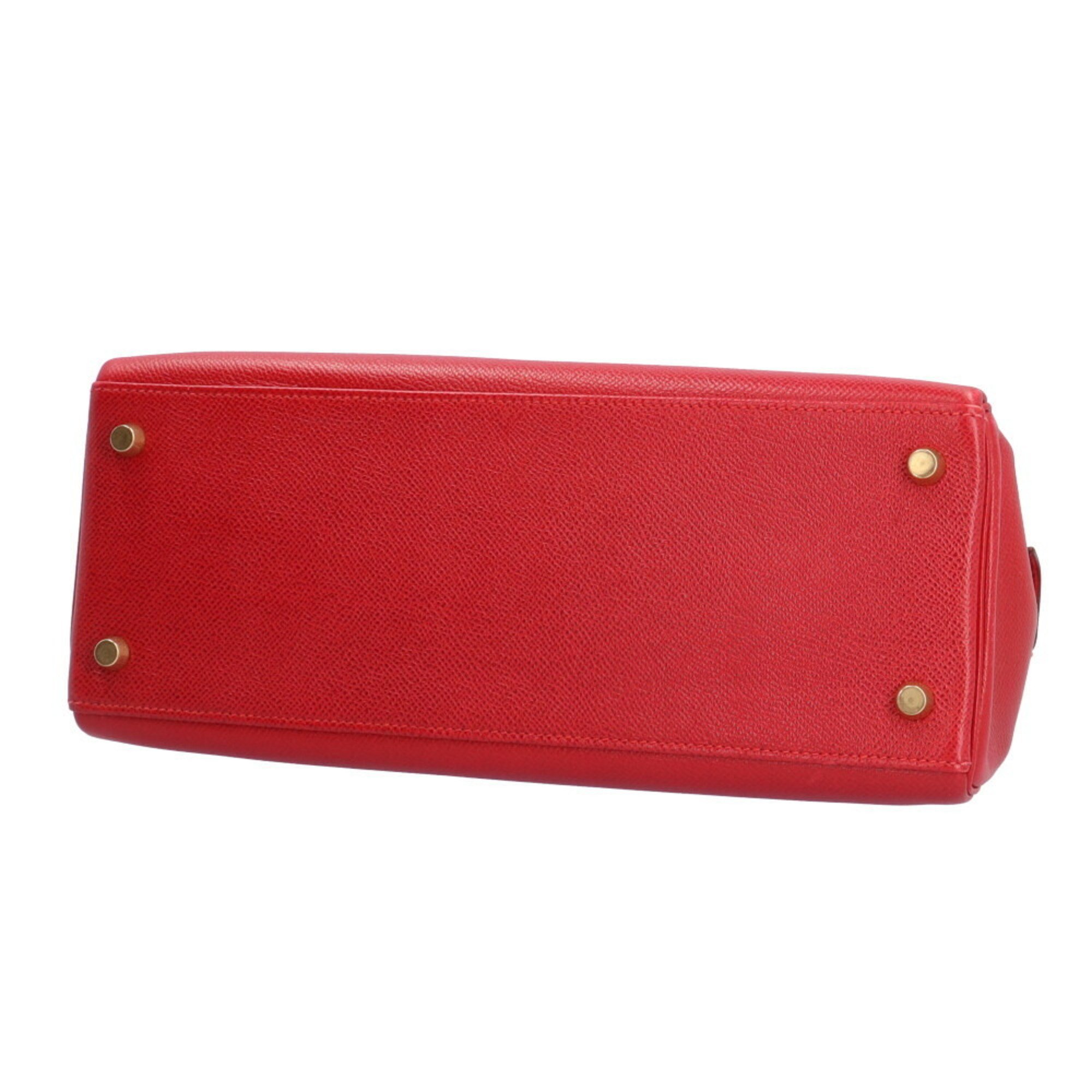 Hermes Kelly 28 Shoulder Bag Leather Red Ladies HERMES