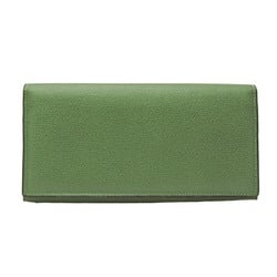Valextra V9L13 Women's  Calfskin Long Wallet (bi-fold) Green