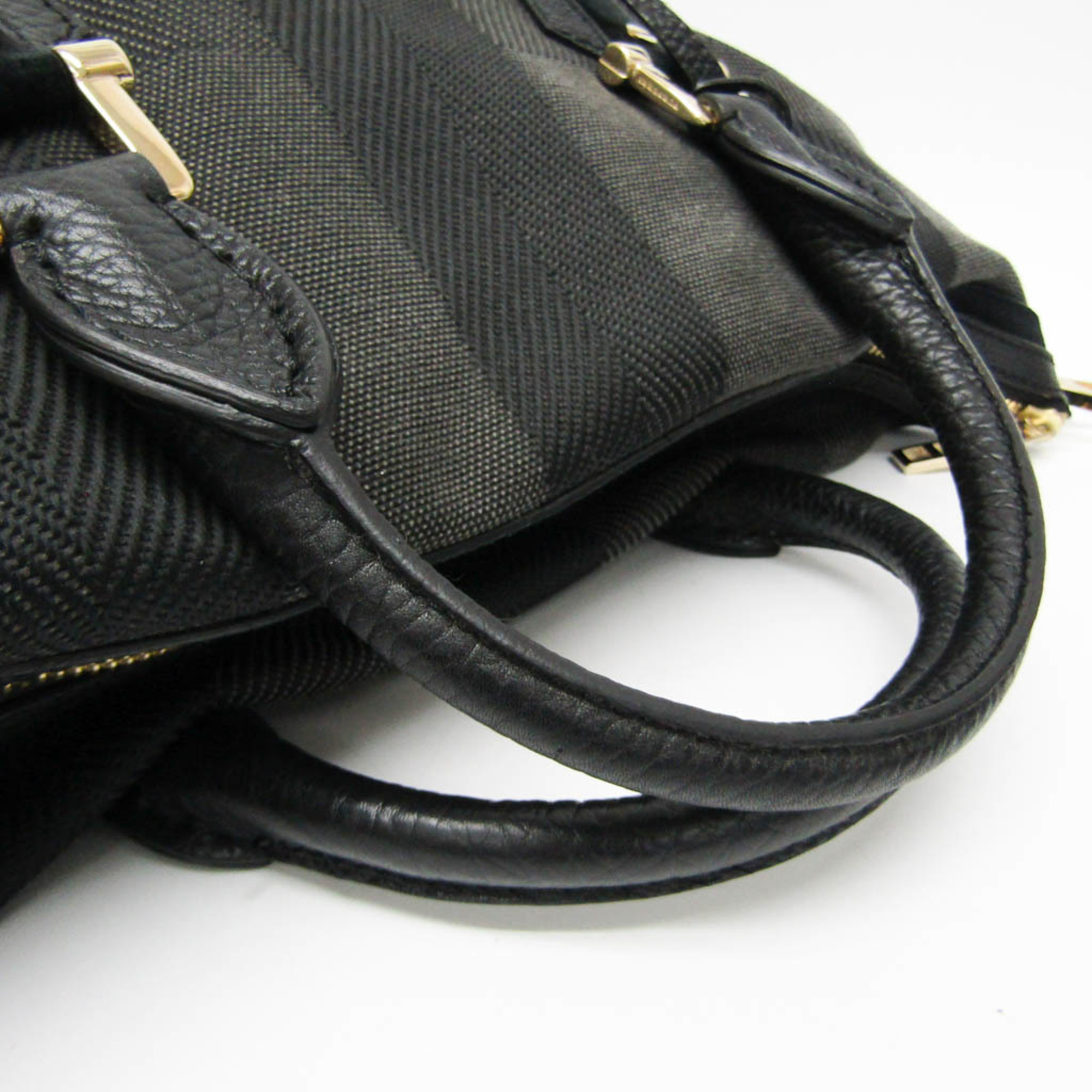 Burberry 3826295 Women,Men Leather,Canvas Handbag,Shoulder Bag Black,Gray