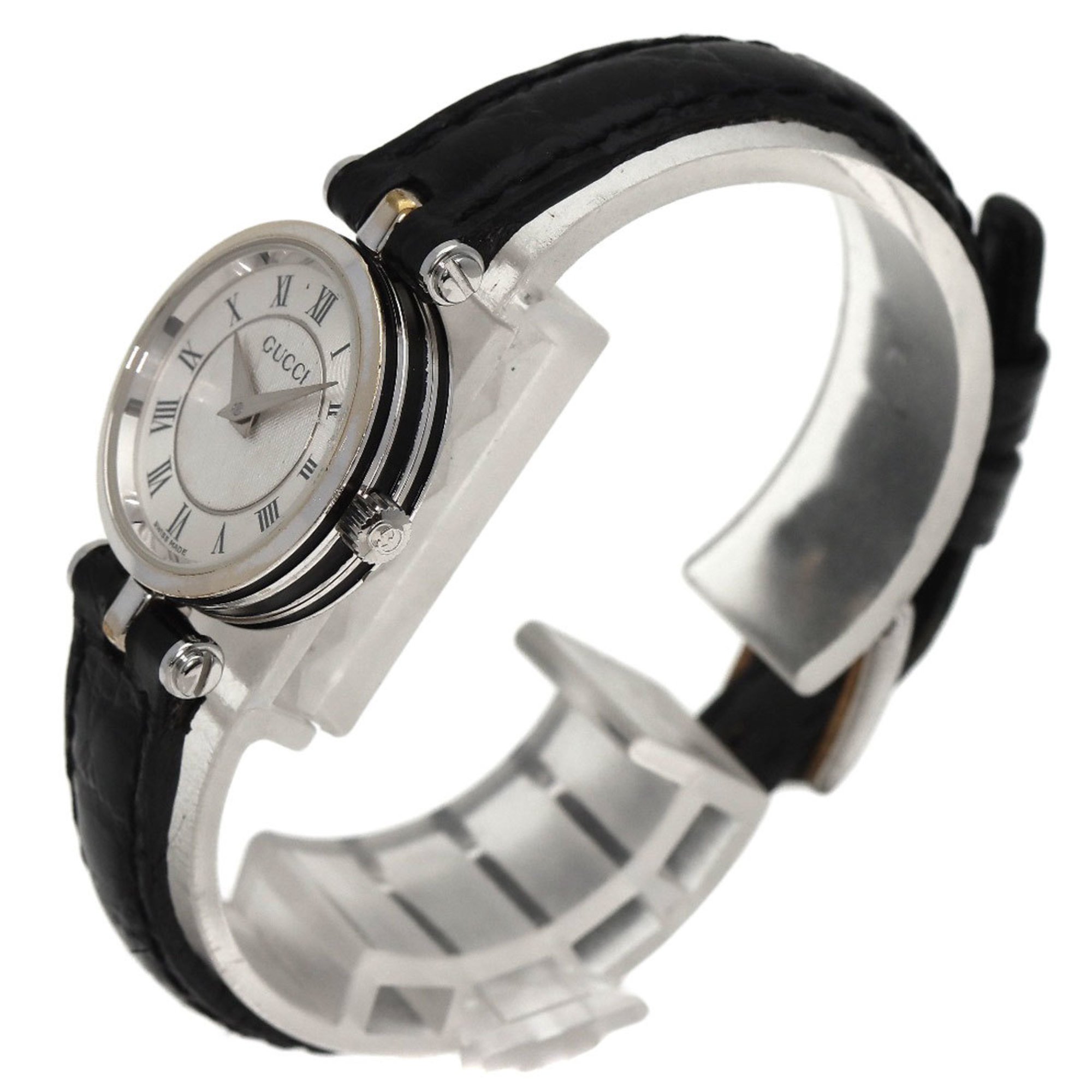 Gucci 2040L Watch Stainless Steel/Leather Ladies GUCCI