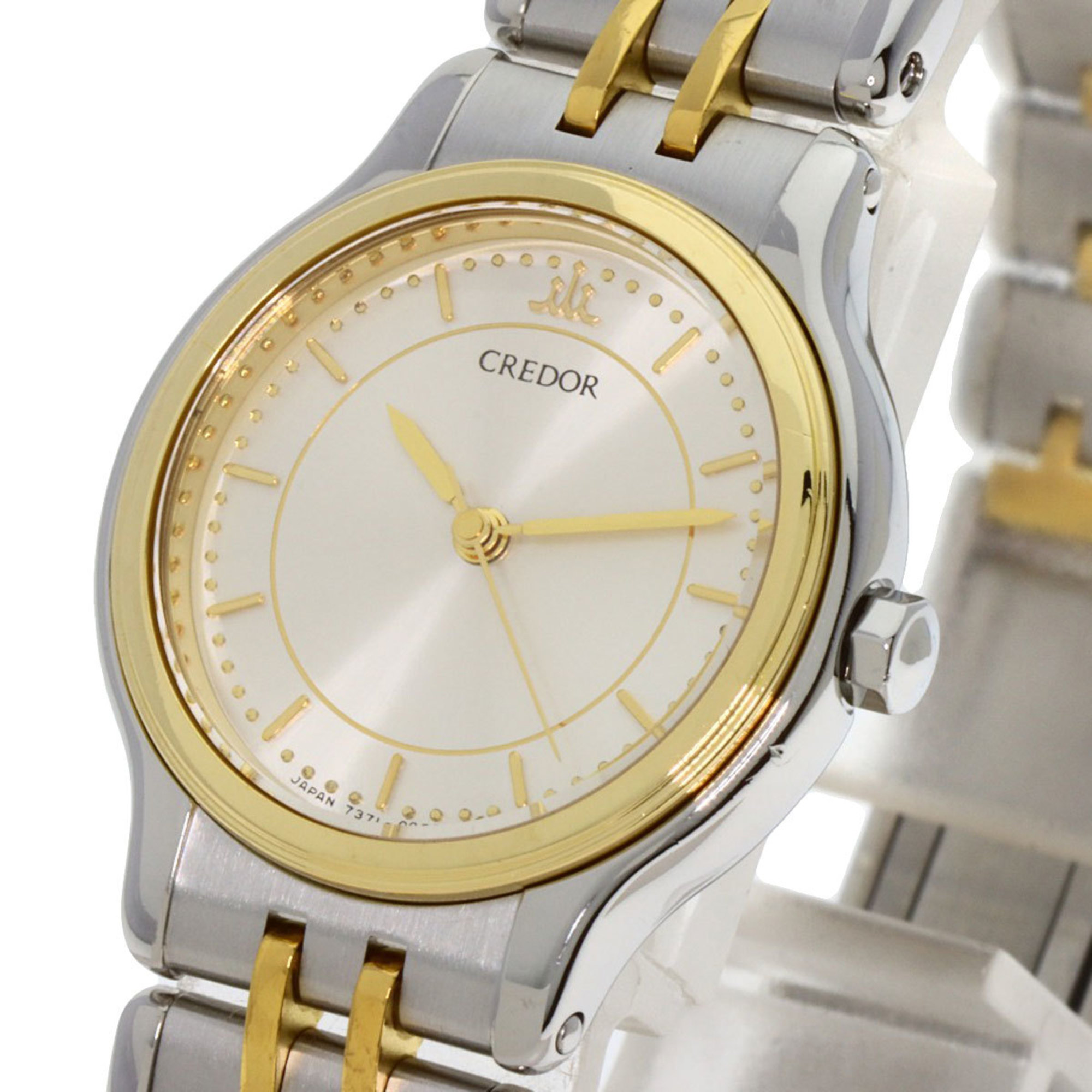 Seiko 7371-0040 Credor Watch Stainless Steel/SSxK18YG Ladies SEIKO