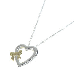 Tiffany Heart Ribbon Necklace Silver/K18YG Women's TIFFANY&Co.