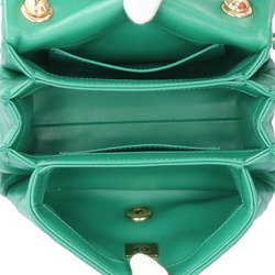 CHANEL Chain Shoulder Bag Lambskin Green Women's