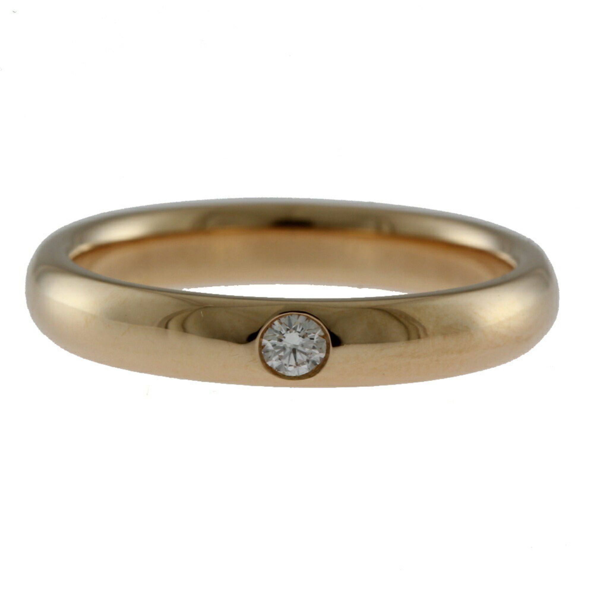 HARRY WINSTON Round Marriage Diamond Ring Size 7.5 18K Pink Gold Women's