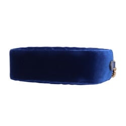 Gucci Marmont Shoulder Bag Velor 447632 Blue Women's GUCCI