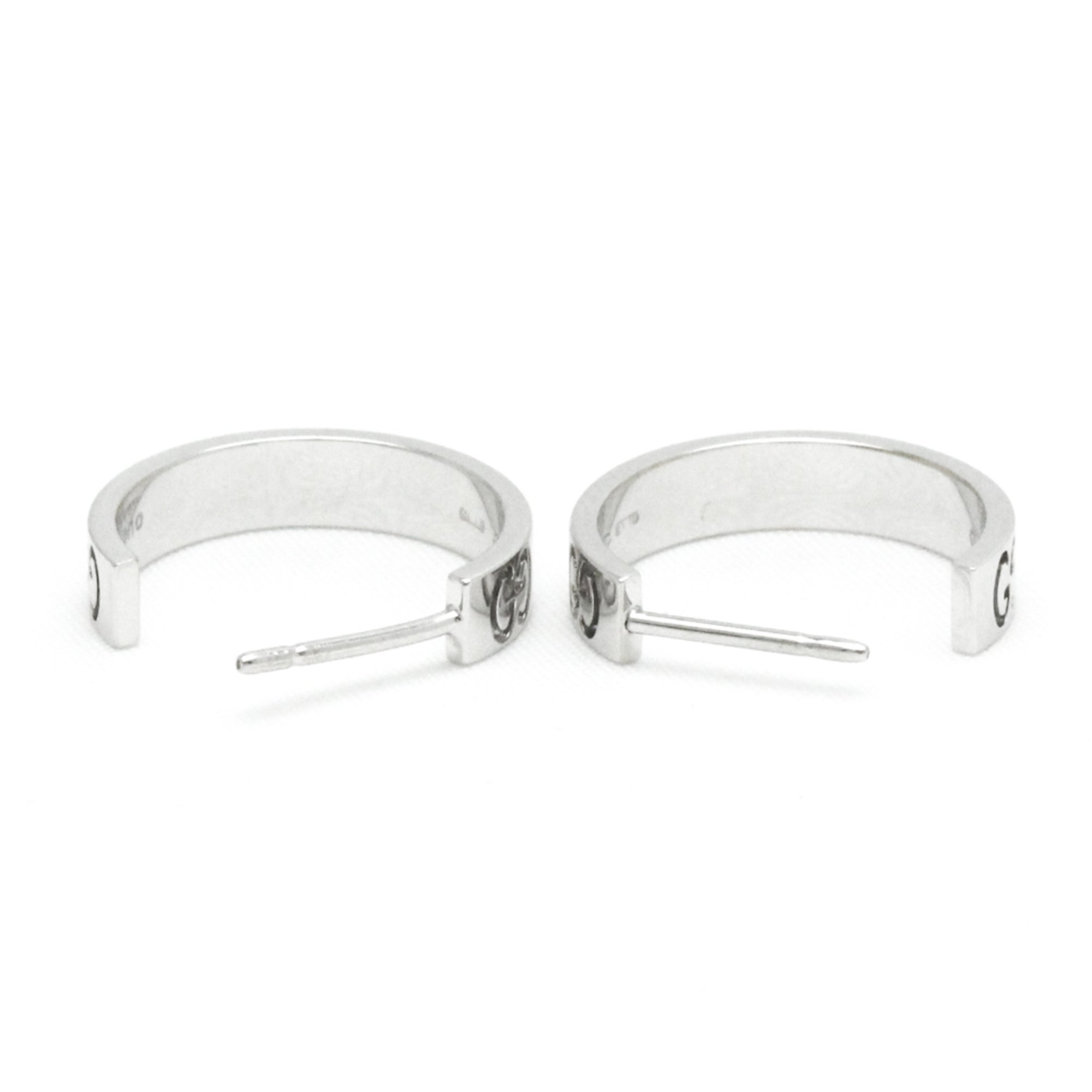 Gucci Icon Earrings No Stone White Gold (18K) Hoop Earrings Silver