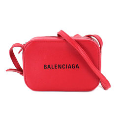 BALENCIAGA Everyday Camera XS Shoulder Bag Leather Red 552372