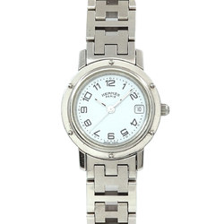Hermes Clipper CL4 210 Vintage Ladies Watch Date White Dial Quartz