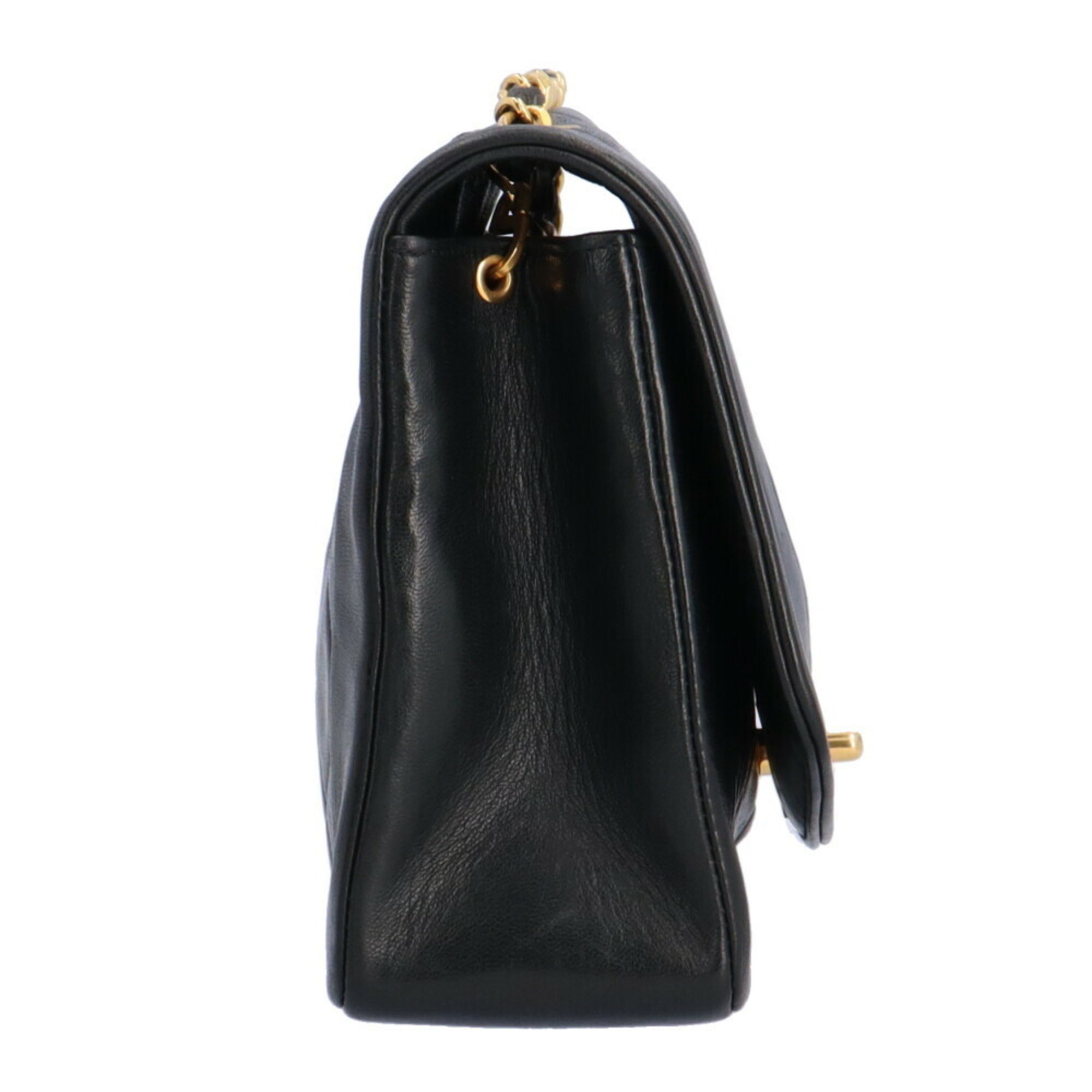 CHANEL Diana Shoulder Bag Lambskin Black Women's