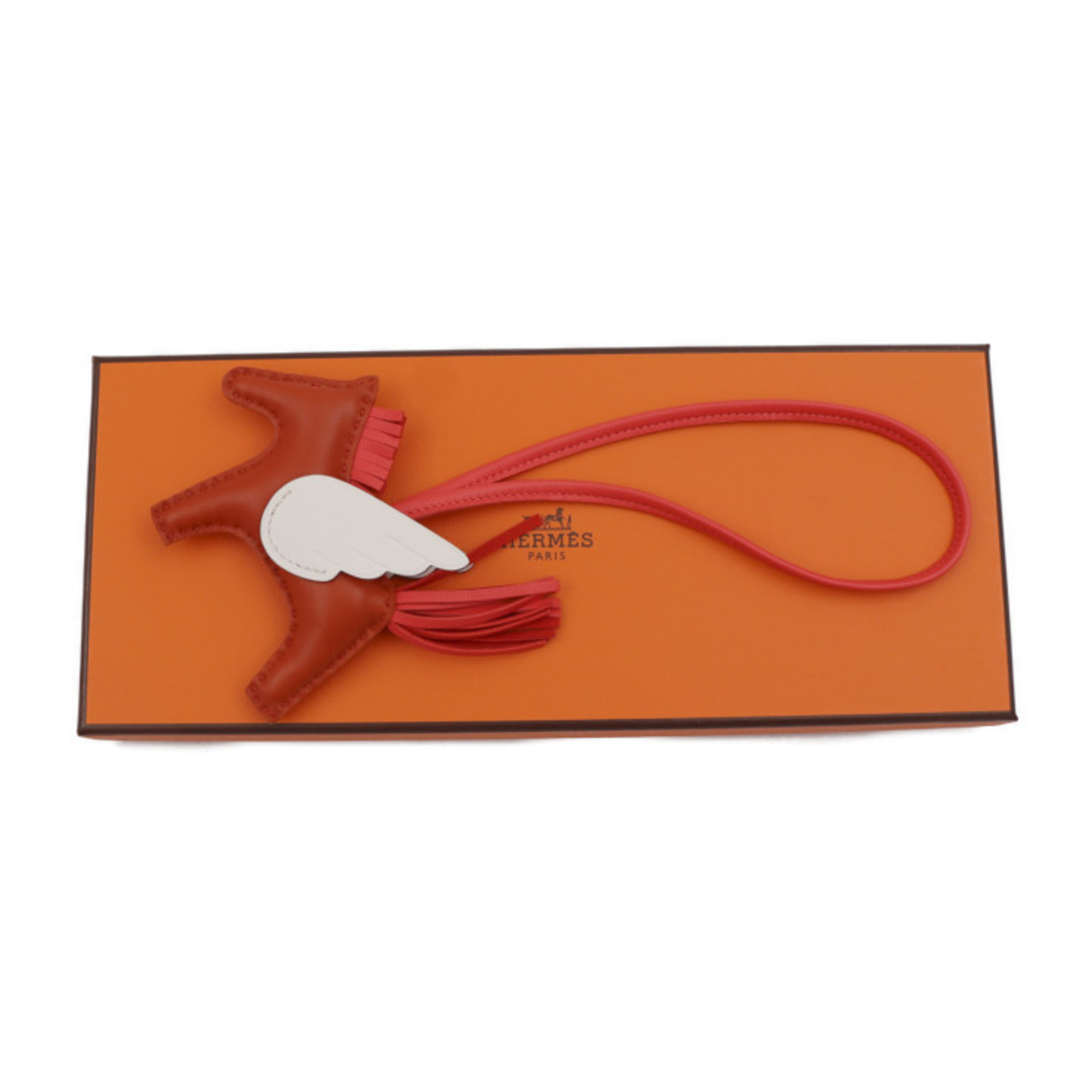 HERMES Rodeo PM Pegasus Other accessories Anyomilo Carnelian Rose Texas White Bag Charm U engraved