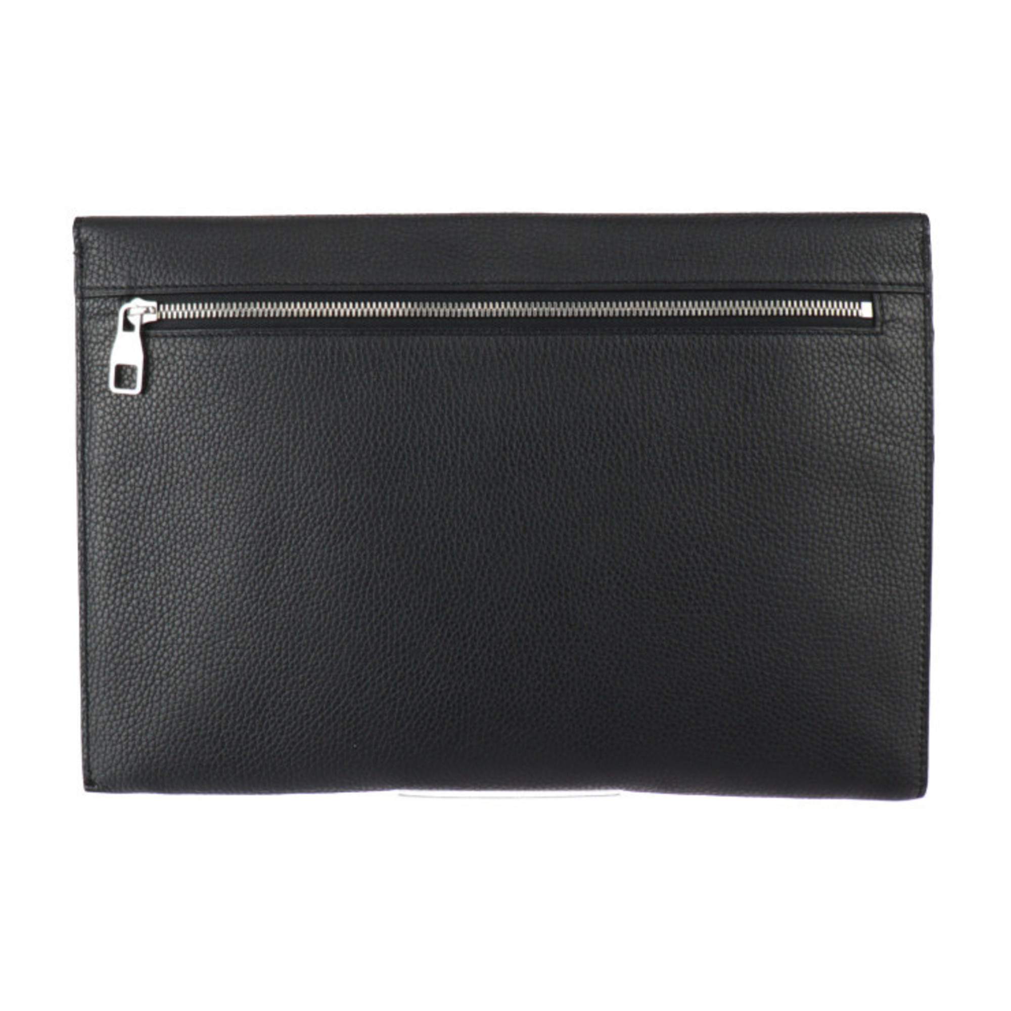 LOUIS VUITTON Louis Vuitton Pochette Envelope Second Bag M62250 Taurillon Leather Black Silver Hardware Pouch Business