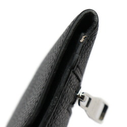 LOUIS VUITTON Louis Vuitton Pochette Envelope Second Bag M62250 Taurillon Leather Black Silver Hardware Pouch Business