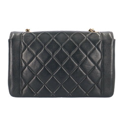 CHANEL Diana Chain Shoulder Bag Leather Black Women's