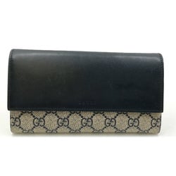 GUCCI 410100 GG long wallet navy PVC/leather