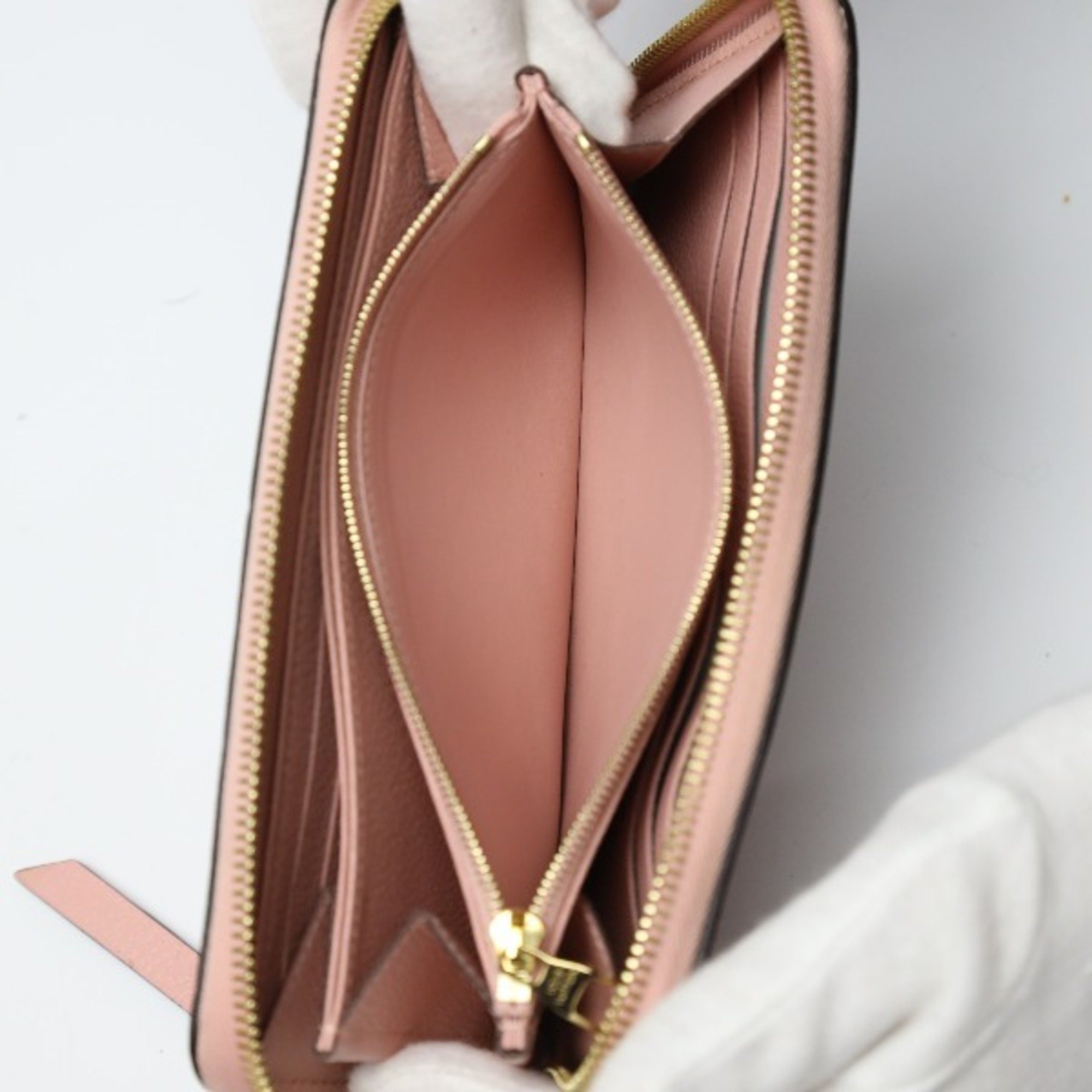 LOUIS VUITTON Zippy Wallet Empreinte Round Zipper M64090 Louis Vuitton Rose Poudre Long LV